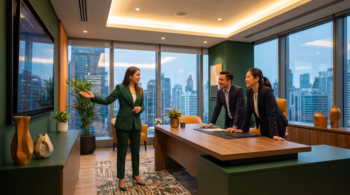 Consultant presenting AI opportunities to business leaders
